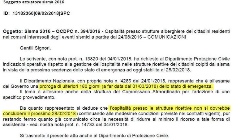 Terremoto, al vaglio del Governo la proroga dello stato di emergenza per altri sei mesi