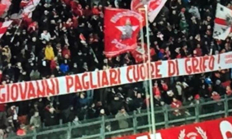 La curva del Perugia omaggia Giovanni Pagliari