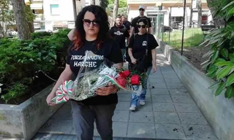 Forza Nuova depone fiori sul luogo dell'omicidio di Pamela