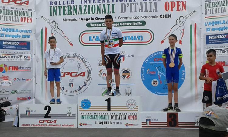Gli atleti della Roller Civitanova sul podio agli internazionali d’Italia