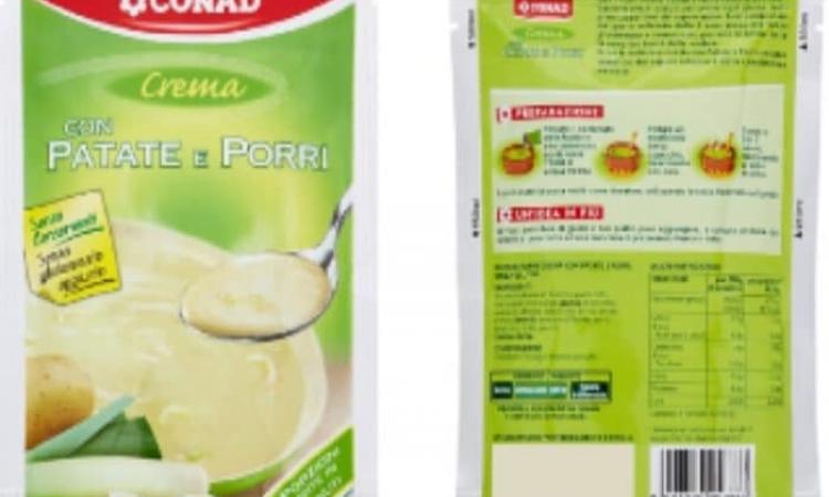Avviso importante per i celiaci: Conad ritira dal commercio "Crema con patate e porri" per presenza indesiderata di glutine