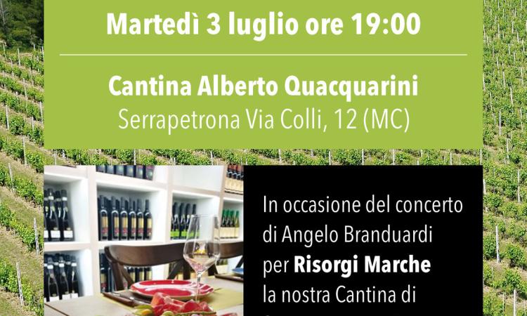 Per Risorgi Marche si brinda alla cantina Alberto Quacquarini