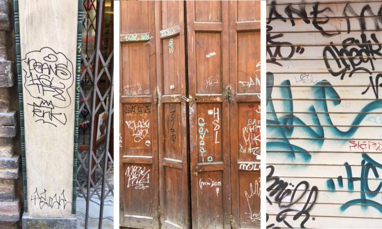 Ancora scritte sui muri. "Macerata come una lavagna a cielo aperto!"