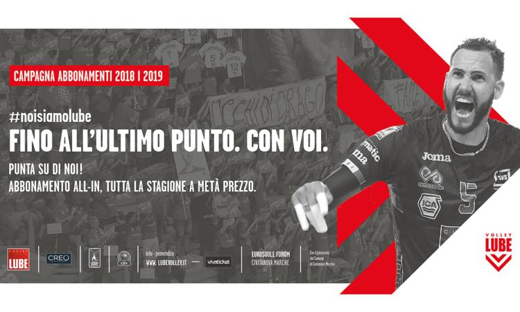 Lube, campagna abbonamenti a gonfie vele, prelazione fino al 21 luglio