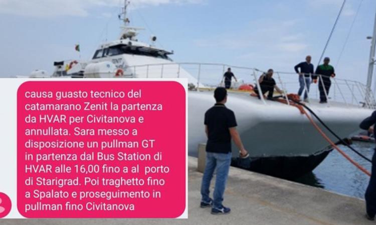 Guasto al catamarano: 200 turisti tornano in autobus a Civitanova dalla Croazia