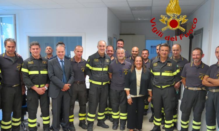 Il Prefetto Rolli in visita alla Sede Centrale dei Vigili del Fuoco di Macerata