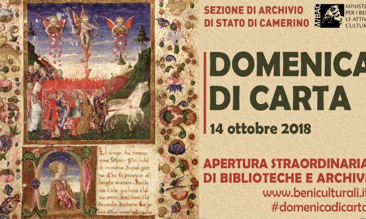 "Domenica di Carta": sabato 14 aperti al pubblico gli archivi di Macerata e Camerino