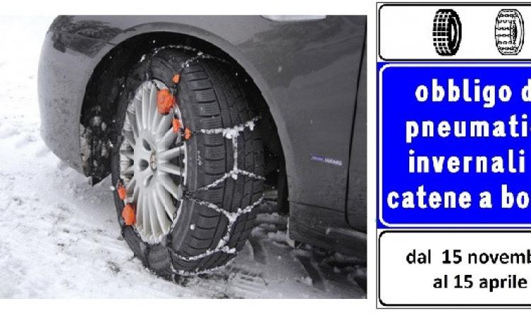 Scatta da oggi l'obbligo delle catene a bordo