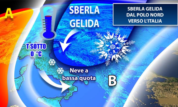 Meteo, da lunedì arriva il gelo: nelle Marche neve fino a 800 metri