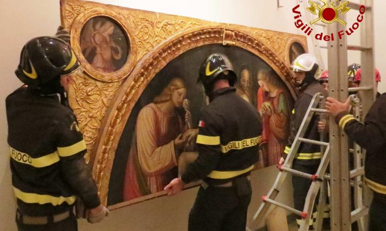 Tolentino, San Nicola: Vigili del Fuoco al lavoro in vista della riapertura di domenica