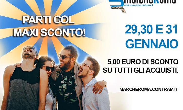 Marcheroma Contram, il 29, 30, 31 gennaio maxi sconto sulla linea di Roma Marcheroma Contram, il 29, 30, 31 gennaio maxi sconto sulla linea di Roma