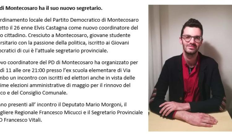 Montecosaro, Elvis Castagna sarà il nuovo coordinatore del circolo cittadino