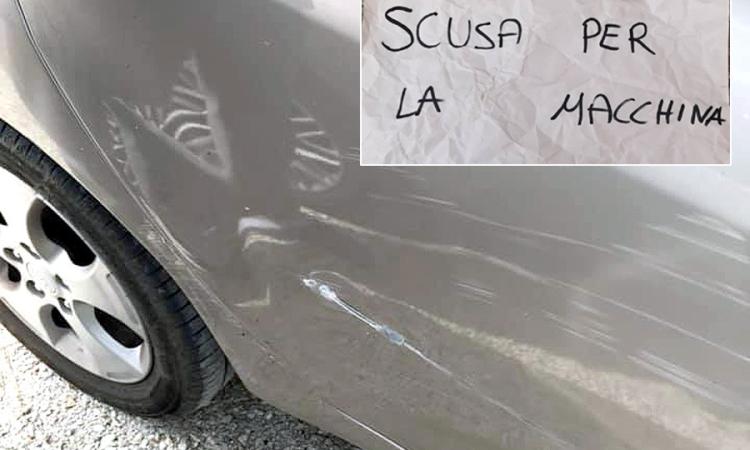Osimo, incidente con beffa: biglietto di scuse ma senza recapito (FOTO) Osimo, incidente con beffa: biglietto di scuse ma senza recapito (FOTO)