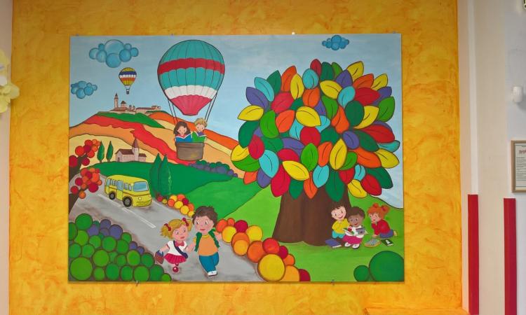 Morrovalle, concluso il progetto "Artisticamente" della scuola Via Giotto con un grande quadro
