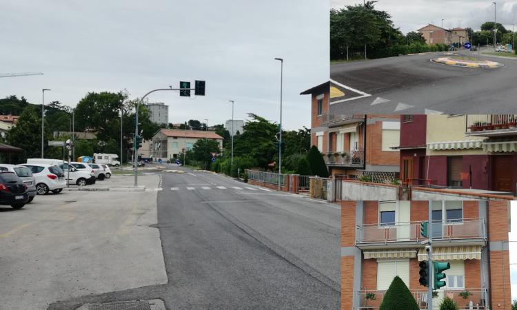 Macerata, la rabbia dei residenti di via Cincinelli: "C'è bisogno di un marciapiede e di semafori funzionanti e adeguati" (FOTO)