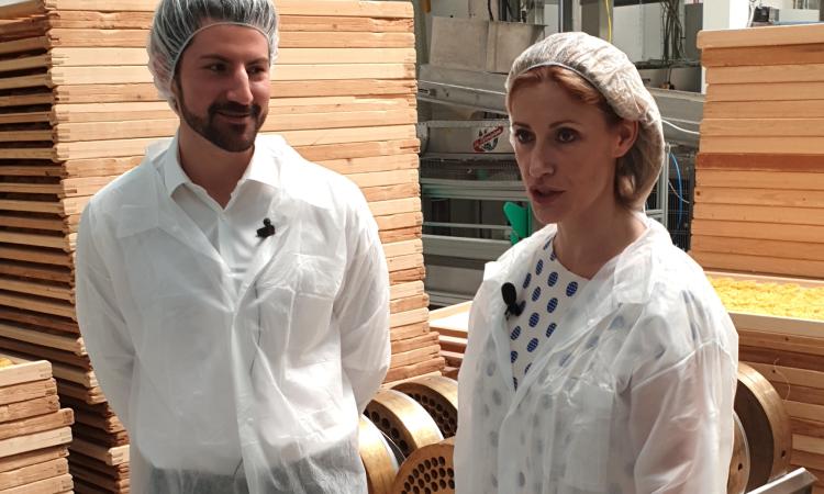 Le telecamere Rai di UnoMattina nell'azienda de "La Pasta di Camerino"