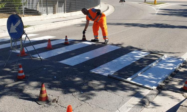 San Severino, rifacimento degli attraversamenti pedonali nel rione Settempeda