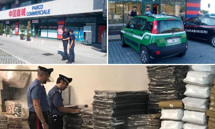 Civitanova, porte di sicurezza ostruite, parcheggio usato come magazzino e rifiuti in strada: blitz in un parco commerciale cinese (FOTO)