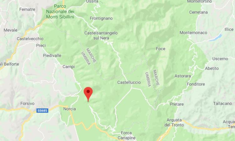 Scossa di 3.3 a Norcia: avvertita anche nel Maceratese