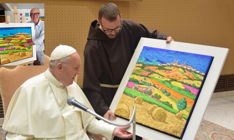 Un quadro dell'artista maceratese Stefano Calisti in dono al Papa (FOTO)