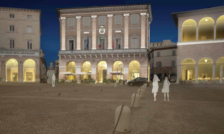 Macerata, nuova luce per piazza della Libertà con il progetto di light design