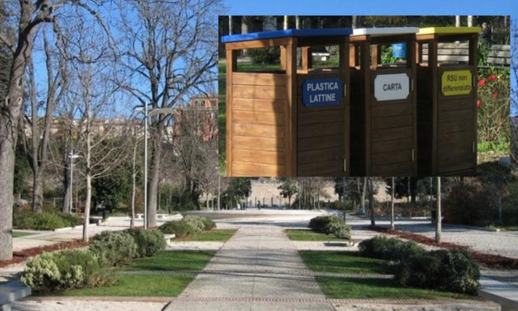Macerata, ai Giardini Diaz installate nuove postazioni per la raccolta differenziata Macerata, ai Giardini Diaz installate nuove postazioni per la raccolta differenziata