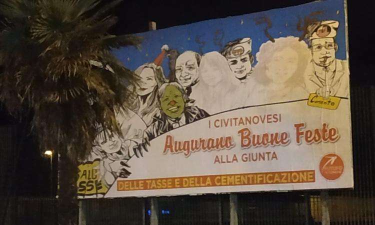 Civitanova, "Buone feste alla Giunta delle tasse": manifesto in zona stadio