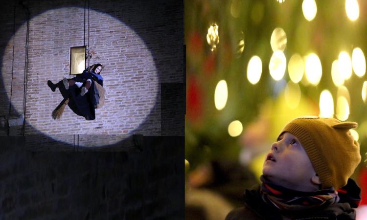 Macerata - la Befana scende dalla torre e fa sognare i bambini (VIDEO)