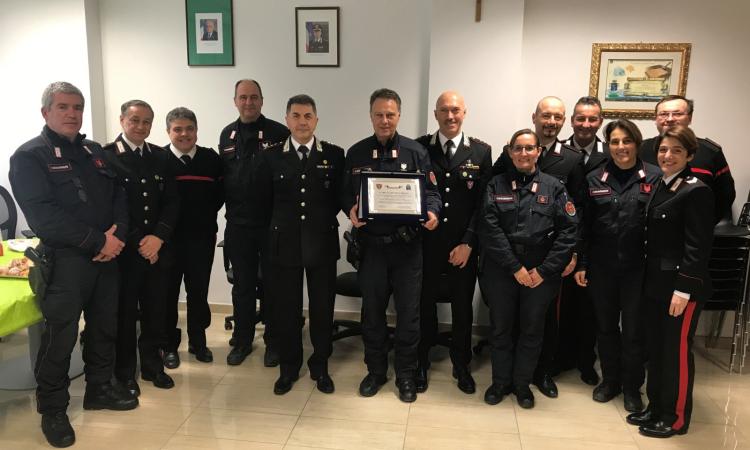 Il brigadiere capo Bruno Moriconi va in pensione: il saluto dei Carabinieri Forestali di Camerino Il brigadiere capo Bruno Moriconi va in pensione: il saluto dei Carabinieri Forestali di Camerino