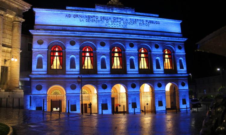 Macerata, Sferisterio azzurro nella 'Giornata mondiale per la sensibilizzazione sulla Sclerosi tuberosa' Macerata, Sferisterio azzurro nella 'Giornata mondiale per la sensibilizzazione sulla Sclerosi tuberosa'