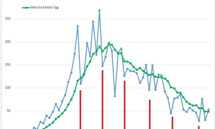 Covid-19, l'analisi di Petro sulla periodicità settimanale dei contagi nelle Marche Covid-19, l'analisi di Petro sulla periodicità settimanale dei contagi nelle Marche