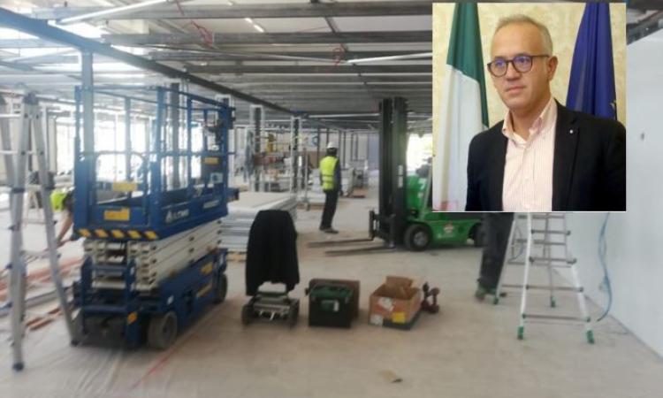 Covid Fiera Civitanova, Ciarapica: "più di cento persone al lavoro, le opere sono già a un buon punto "