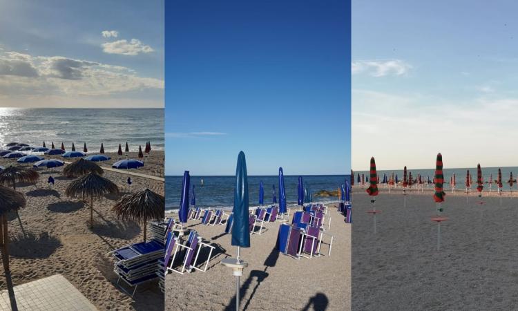Porto Recanati, ombrelloni e lettini già pronti negli chalet. L'assessore Toschi: "Un bellissimo segnale" Porto Recanati, ombrelloni e lettini già pronti negli chalet. L'assessore Toschi: "Un bellissimo segnale"