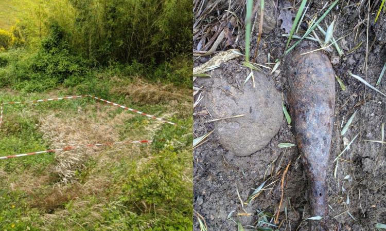 San Severino, agricoltore trova bomba da mortaio inesplosa mentre rimuove una siepe