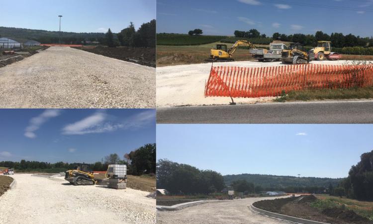 Macerata, nuova bretella di Villa Potenza: in costruzione la rotatoria