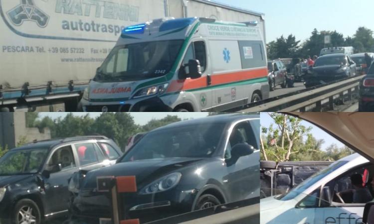 Civitanova, caos lungo la superstrada: un'auto si ribalta, traffico paralizzato