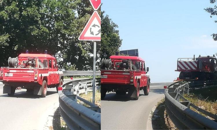 Civitanova, sterpaglie a fuoco in via Doria: uomo si ustiona, trasferito a Torrette in eliambulanza