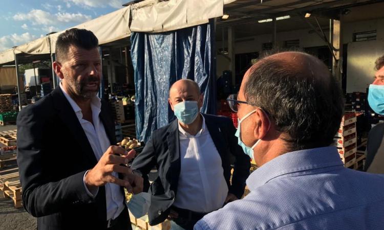 Ricotta e Mangialardi al mercato ortofrutticolo di Piediripa: "Coi fondi europei renderemo la struttura comunale" Ricotta e Mangialardi al mercato ortofrutticolo di Piediripa: "Coi fondi europei renderemo la struttura comunale"