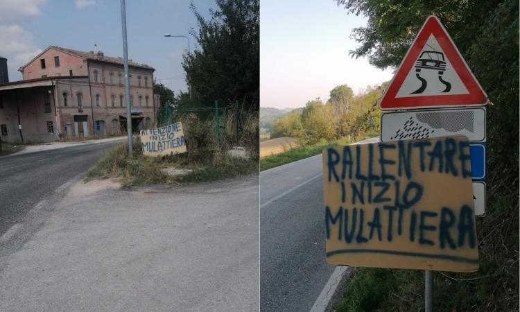 Caldarola, "Attenzione inizio mulattiera": gli automobilisti denunciano la pericolosità della 502