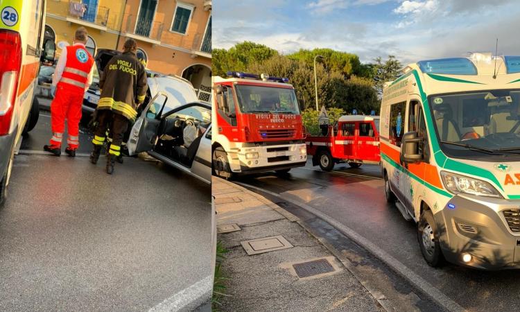 Porto Recanati, scontro tra due auto: tre feriti al pronto soccorso