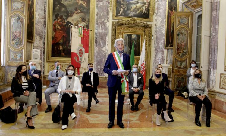 Macerata, Palazzo Buonaccorsi tiene a battesimo la nuova Giunta: Parcaroli presenta la sua squadra (VIDEO e FOTO)