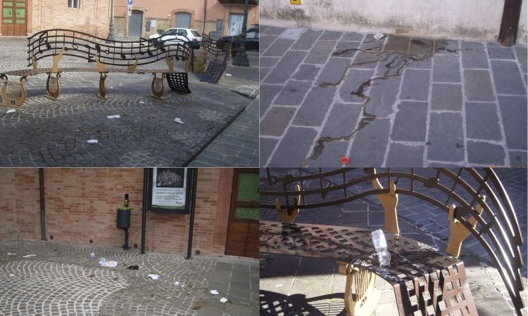 Tolentino, degrado ed inciviltà in Piazza Vaccaj: la protesta del "Quartiere Centro Storico" (FOTO) Tolentino, degrado ed inciviltà in Piazza Vaccaj: la protesta del "Quartiere Centro Storico" (FOTO)