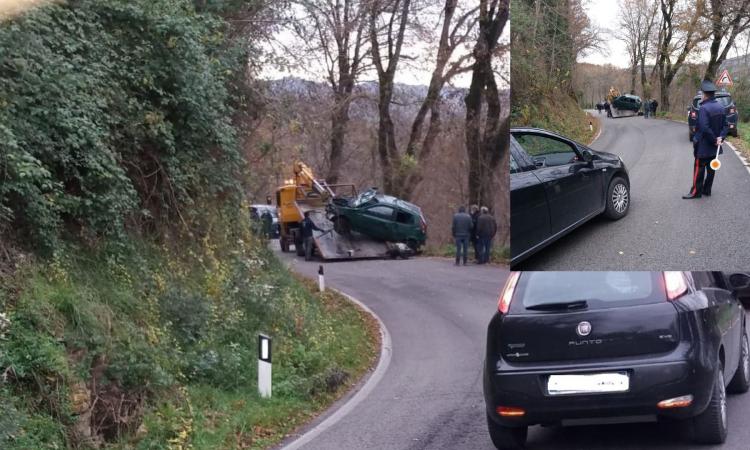 Sant'Angelo in Pontano, perde il controllo dell'auto e finisce in una scarpata: paura per una ragazza