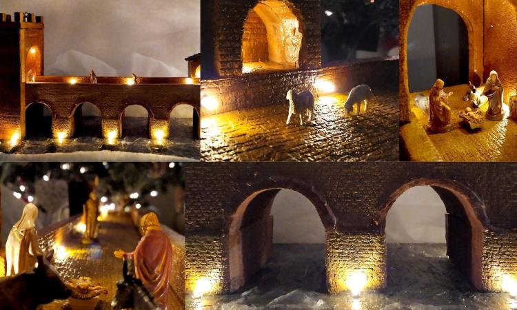 Tolentino, la Natività inscenata sul ponte del Diavolo: l'originale presepe di Gianluca e Stefania