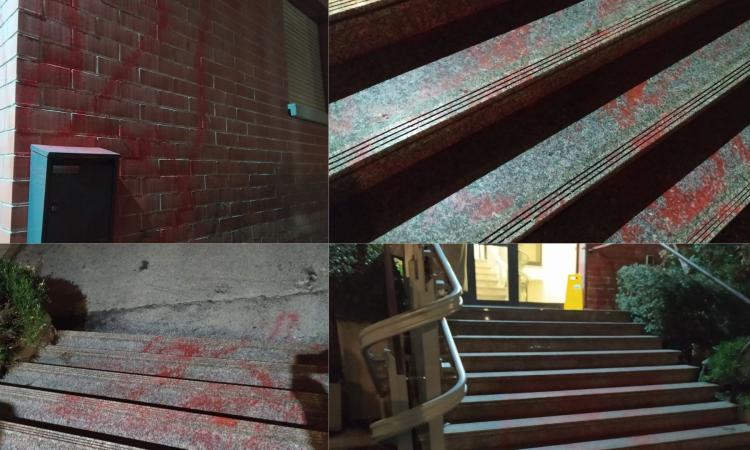 Confindustria Macerata, raid vandalico all'esterno della sede di via Weiden Confindustria Macerata, raid vandalico all'esterno della sede di via Weiden