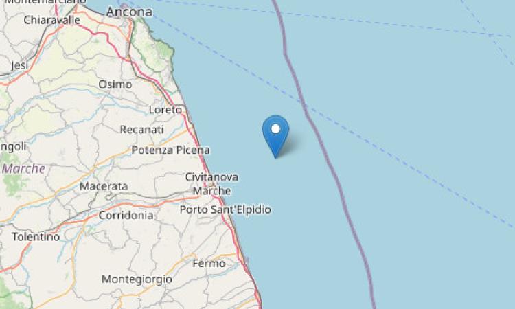 Scossa di terremoto magnitudo 3.5: epicentro lungo la costa Fermana