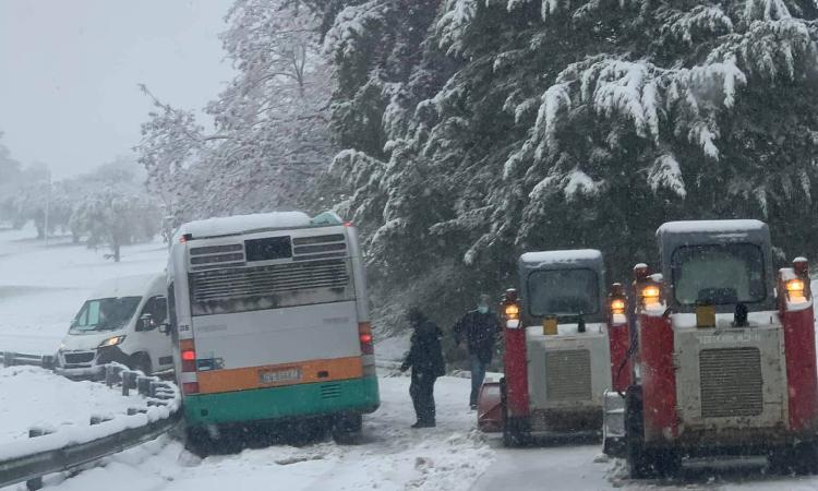 Provincia di Macerata sotto la neve: disagi al traffico e numerosi interventi dei Vigili del Fuoco (FOTO)
