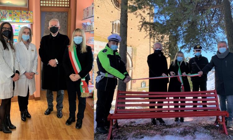 'Tour' di San Severino per il prefetto Ferdani: nuova panchina contro la violenza sulle donne