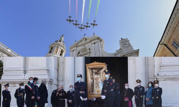 L'effige della Madonna di Loreto torna alla Santa Casa: ad accoglierla le Frecce Tricolori