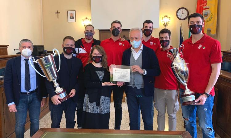 Lube Civitanova, la festa scudetto arriva in Comune: il sindaco riceve i campioni (FOTO)
